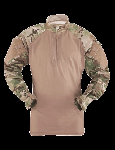 Tru-Spec Tru-Spec 1/4 Zip Tactical Response Combat Shirt - Men's 50/50 Nylon/Cotton Rip-Stop MultiCam/Coyote Medium Regular 204