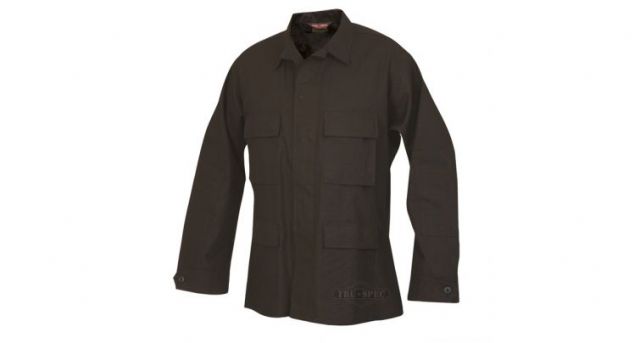 Tru-Spec Tru-Spec 100percent Cotton Ripstop BDU Jacket - Men's Black Small Long Length 1532023