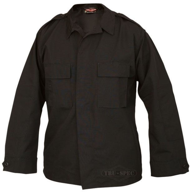 Tru-Spec Tru-Spec Long Sleeve Tactical Shirt Black RS PolyCotton Small Long Length 1360023