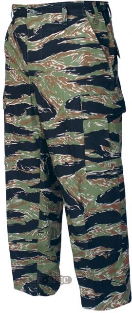 TRU-SPEC BDU Pants Cotton Ripstop - Men's Original Vietnam Tiger Stripe Waist Extra Small Regular