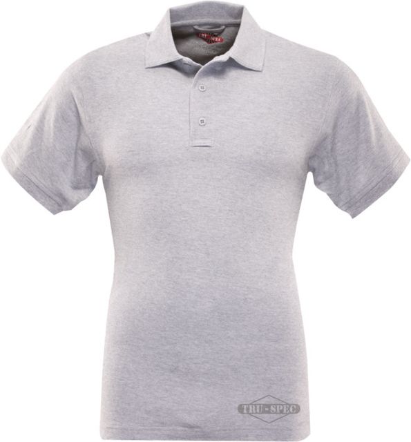 Tru-Spec Men's Short Sleeve Classic Polo Grey Large