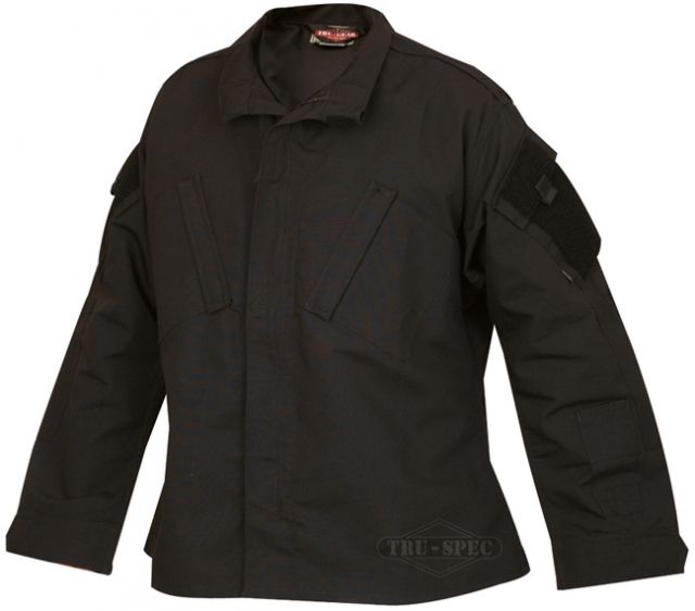 Tru-Spec Tactical Response Uniform Shirt - Men's 65/35 Poly/Cotton Rip Stop Black Extra Small Regular