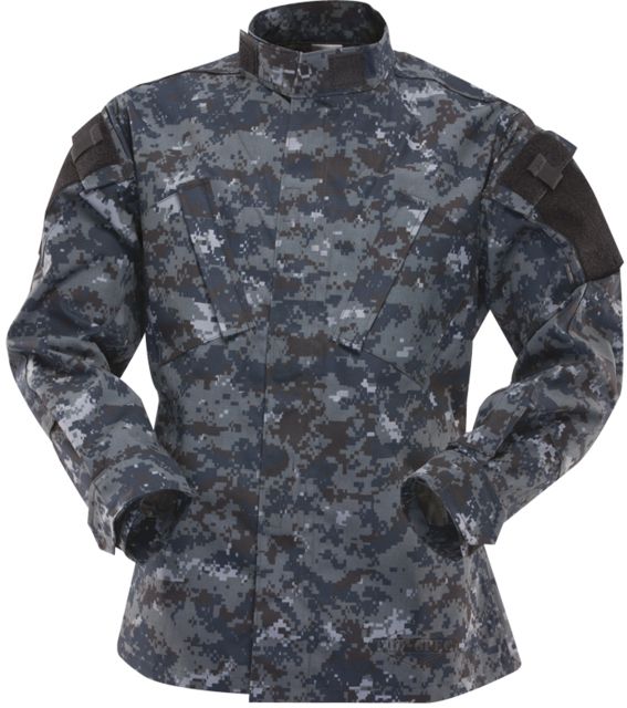 Tru-Spec Tactical Response Uniform Shirt - Men's 65/35 Poly/Cotton Rip Stop Midnight Digital Small Long