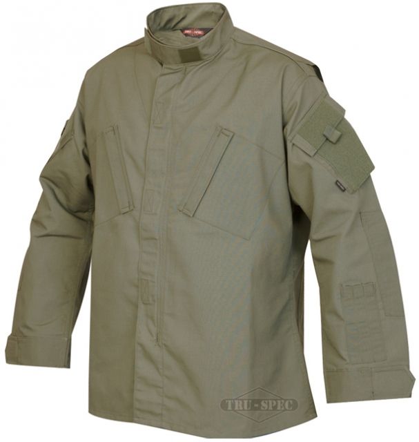 Tru-Spec Tactical Response Uniform Shirt - Men's 65/35 Poly/Cotton Rip Stop OD Green Medium Short