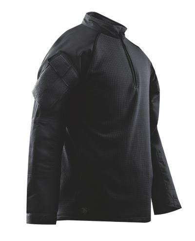 Tru-Spec Tru-Spec T.R.U. 1/4 Zip Winter Combat Shirt - Men's 65/35 Polyester/Cotton Rip-Stop Black 2XL Regular 2588007