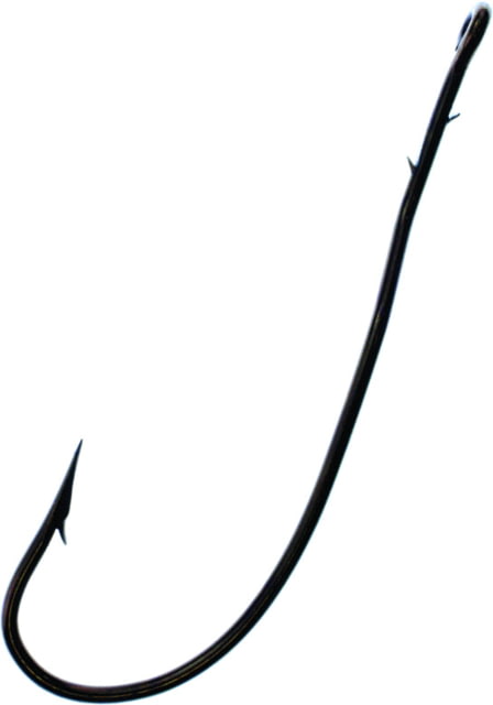 Tru-Turn Medium Wire Bass Worm Hook Spear Point Non-Offset Ringed Eye Bronze Size 1/0 7 Per Pack