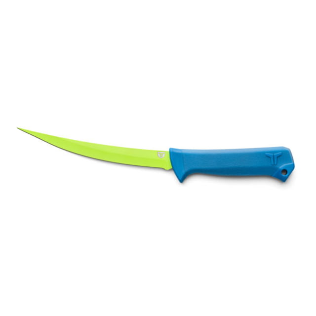 True TRUE SYK Flex Fillet Knife 7in 9CR18MoV Stainless Steel Fillet Blue Handle Green