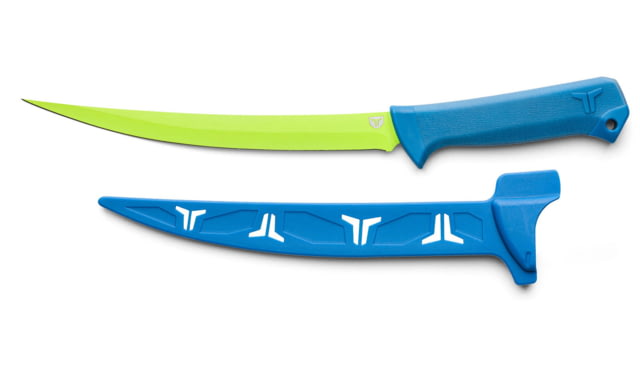 True TRUE SYK Flex Fillet Knife 9in 9CR18MoV Stainless Steel Fillet Blue Handle Green