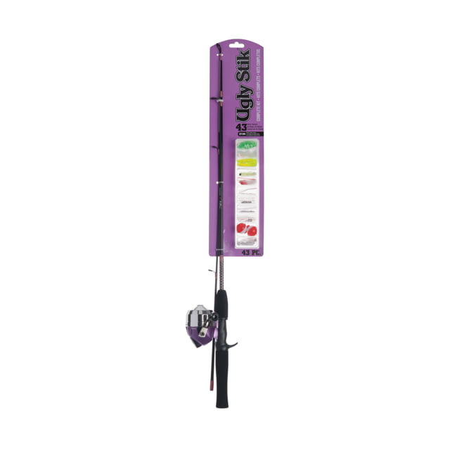 Ugly Stik Complete Ladies Spincast Kit 3.5/1 Right 10 5ft. Rod Length Light Power 2 Pieces Rod
