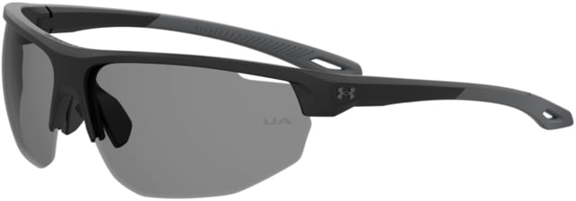Under Armour Clutch Sunglasses with Matte Black Frame and Grey Polarized Mirror Lens Medium  003-6C