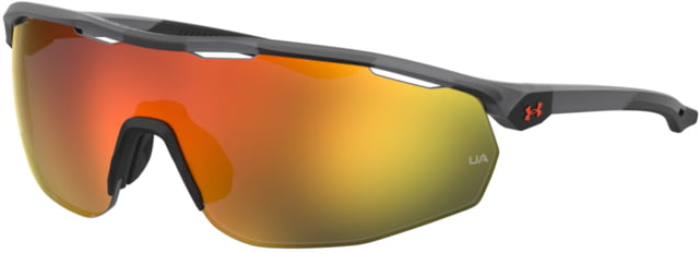 Under Armour Gametime Sunglasses with Matte Transparent Grey Frame and Baseball Tuned Orange Mirror Lens Medium  KB7-50