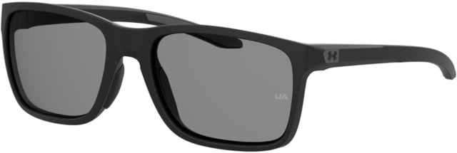 Under Armour Hustle Sunglasses with Matte Black Frame and Grey Polarized Lens Medium  003-M9