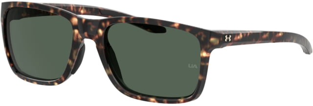 Under Armour Hustle Sunglasses with Matte Brown Havana Frame and Green Lens Medium  086-QT