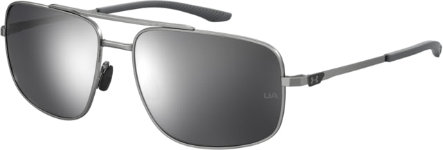 Under Armour Impulse Sunglasses with Shiny Ruthenium Frame and Silver Mirror Lens Medium  6LB-T4