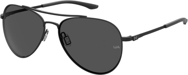Under Armour Instinct Pilot Shape Sunglasses with Matte Black Frame and Grey Lens Medium  003-59IR
