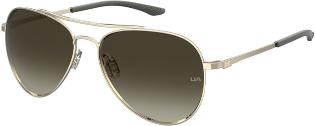 Under Armour Instinct Sunglasses with Shiny Light Gold Frame and Brown Gradient Lens Medium  3YG-HA