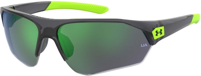 Under Armour Playmaker JR Sunglasses with Transparent Grey Frame and Green to Grey Mirror Lens Medium  3U5-V8