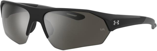 Under Armour Playmaker Sunglasses with Shiny Black/Grey Frame and Silver Mirror Lens Medium  807-QI
