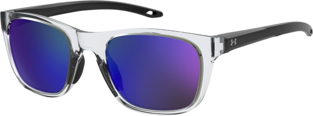 Under Armour Raid Sunglasses with Crystal-Black Temples Frame and Blue Mirror Lens Medium  900-Z0
