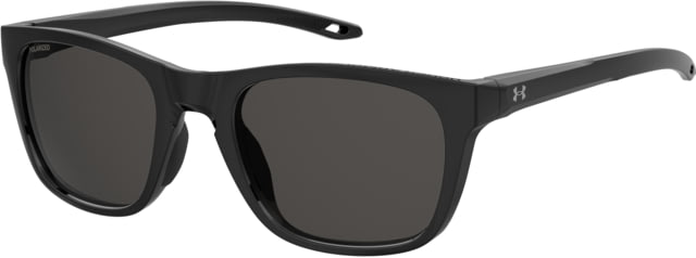 Under Armour Raid Sunglasses with Shiny Black Frame and Grey Polarized Lens Medium  807-M9