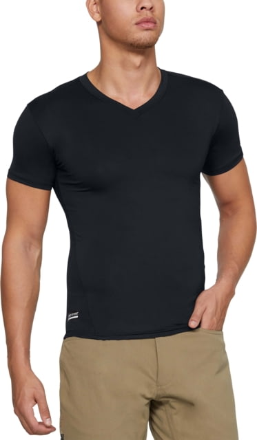 Under Armour Tactical HeatGear Compression Short Sleeve V-Neck Shirt - Men's Black Extra Large Tall