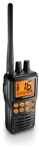 Uniden JIS8 Submersible Handheld 2-Way VHF Marine Radio Black 12 hr. Battery Life 1Watt/5Watts