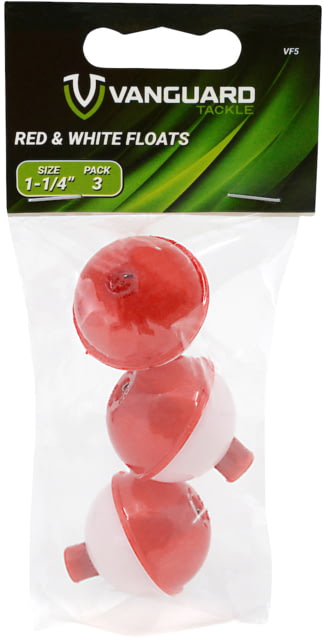Vanguard Red/White Fishing Floats 1-1/4in 3-Pack