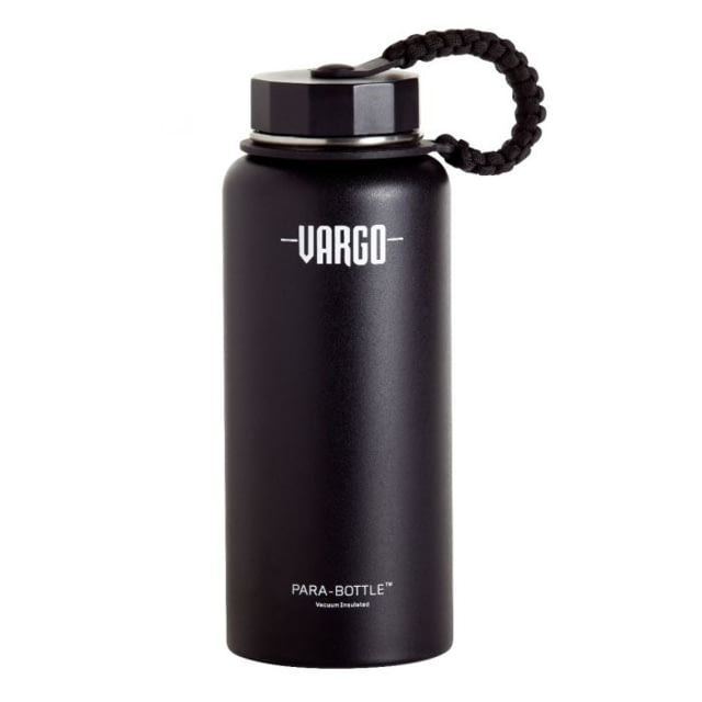 Vargo Para-Bottle Vacuum 3.6in X 3.6in X 9in Food Grade SS 15Oz 32 Oz Capacity Black