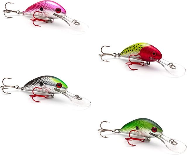 Vexan 4-Pack Rattlin' Wasp Trolling & Crankbait Lures Kit 2 Pink/Green/Red/Silver No4 Variety #2 RW 4-PK No4
