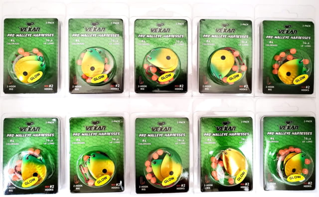 Vexan Fire Ant Ten 2-PacksGlow Walleye Crawler Harnes Fire Ant 48" Fire Ant Ten 2-Packs