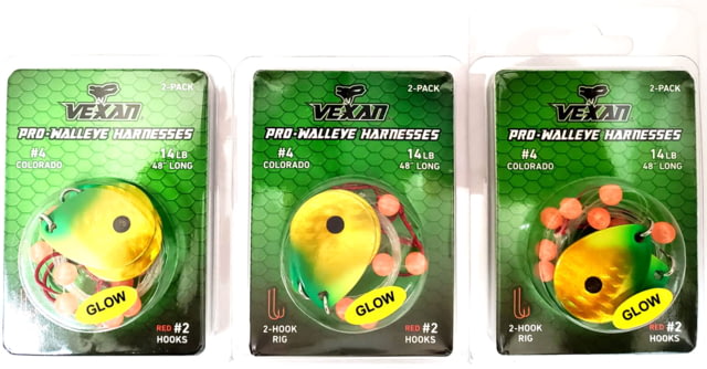 Vexan Fire Ant Three 2-PacksGlow Walleye Crawler Harnes Fire Ant 48" Fire Ant Three 2-Packs