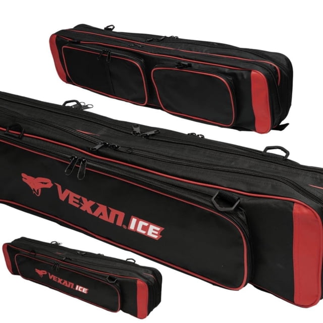Vexan Ice Fishing Rod & Tackle Bag 36 in Soft Case Red