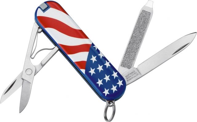 Victorinox Classic SD Stainless Steel Swiss Army Knife United States Flag