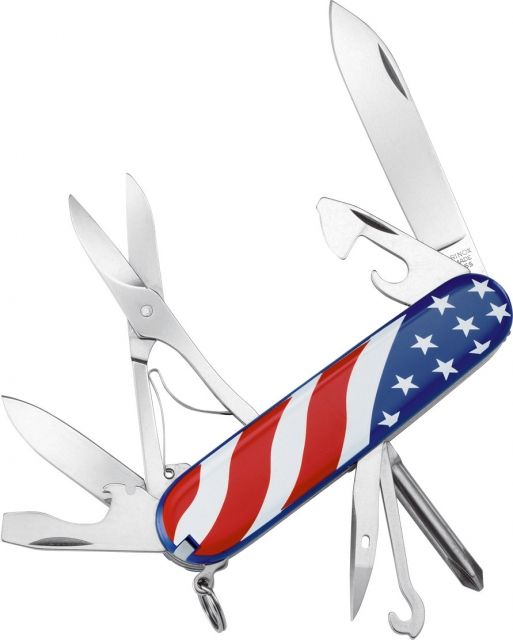 Victorinox Super Tinker Swiss Army Knife - U.S. Flag Print Red/White/Blue 53342