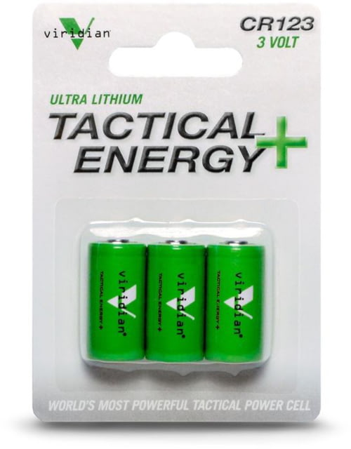 Viridian Weapon Technologies Tactical Energy+ CR123A Lithium Battery 3-Pack