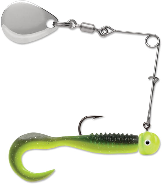 VMC Curl Tail Spinnerbait Black Chartreuse Glow 1/16oz