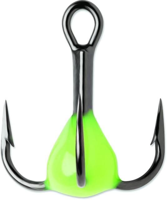 VMC Glow Resin Treble Hook Black Nickel 1x Glow Chartreuse Size 6 Pack Of 2