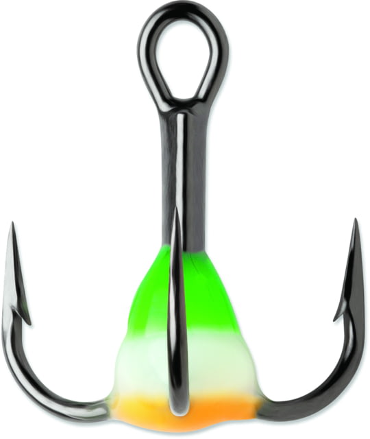 VMC Glow Resin Treble Hook Black Nickel 1x Green Orange Size 6 Pack Of 2