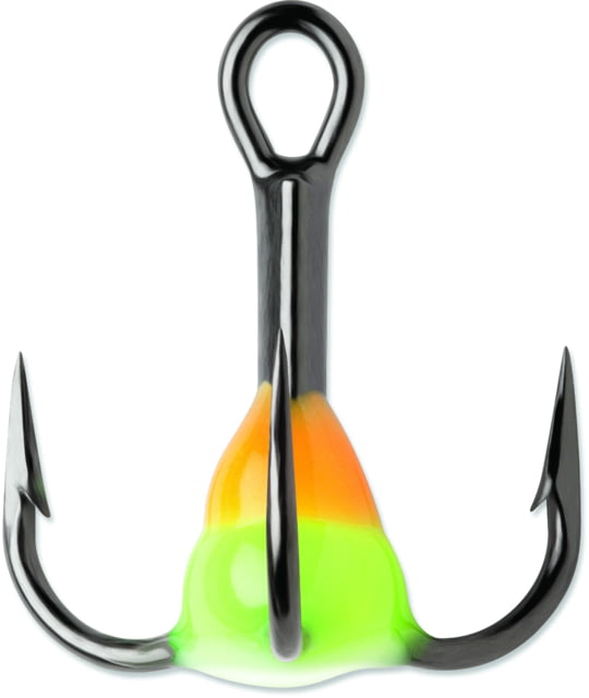 VMC Glow Resin Treble Hook Black Nickel 1x Orange Chartreuse Size 6 Pack Of 2