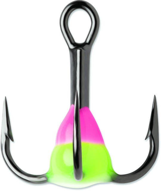 VMC Glow Resin Treble Hook Black Nickel 1x Pink Chartreuse Glow Size 6 Pack Of 2