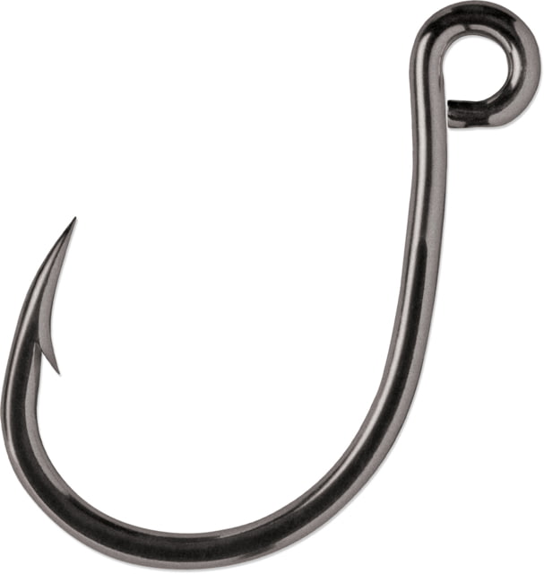 VMC Inline Single Hook 4X Strong Wide Gap Needle Point Coastal Black Size #1/0 8/Pack