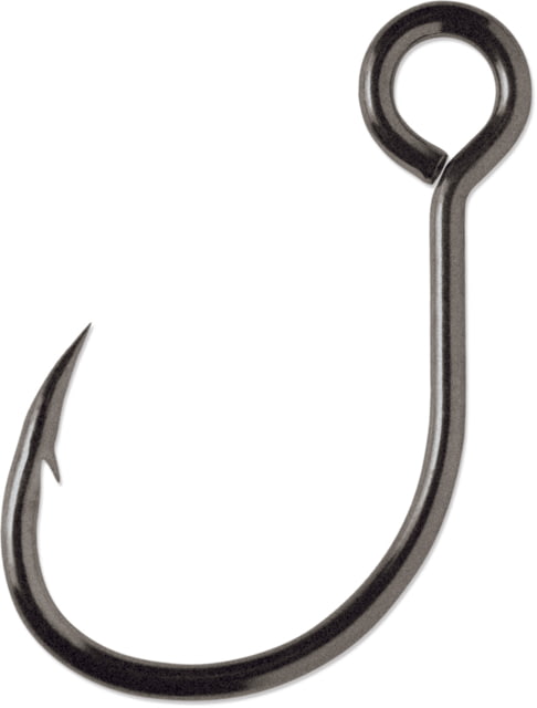 VMC Inline Single Hook Needle Point Extra Wide Gap Light Wire Non-Offset Large Eye Coastal Black Size 3/0 5 Per Pack