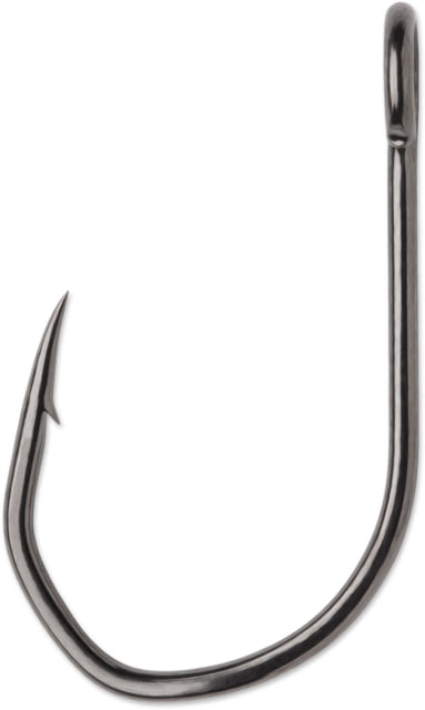 VMC TechSet Siwash Open Eye Hook Short Shank 2X Strong Hi Carbon Steel Offset Point Coastal Black Size 5/0 5/Pack