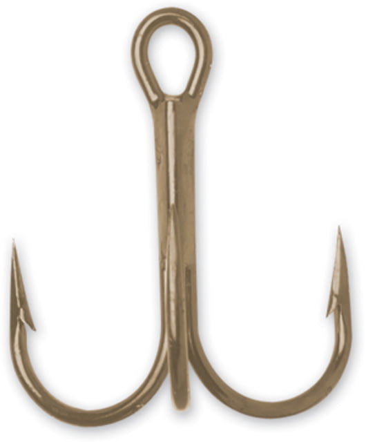 VMC Treble Hook with Cut Point Forged Round Bend Heavy Wire Bronze Size 2/0 25 Per Pack