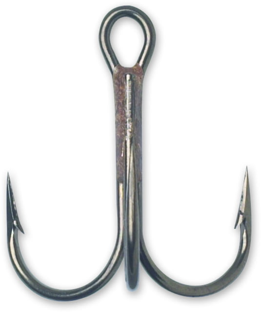 VMC Treble Hook with Cut Point Forged Round Bend Standard Wire Bronze Size 1 9 Per Pack
