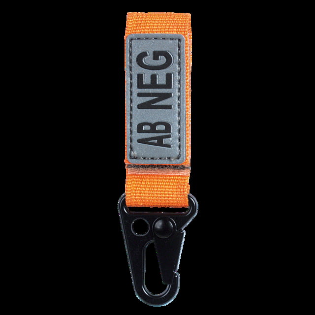 Voodoo Tactical Embroidered Blood Type Tags Ab- Black Letters Hi-Viz Orange Webbing