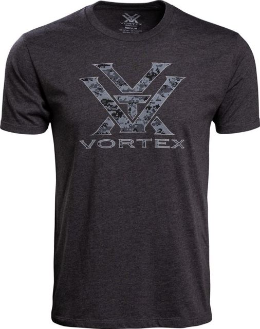 Vortex Camo Logo Short Sleeve T-Shirts - Men's Charcoal Heather 2XL