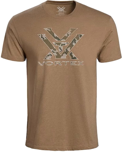 Vortex Camo Logo Short Sleeve T-Shirts - Men's Coyote Heather 4X
