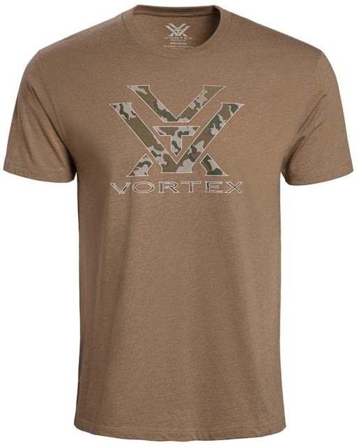 Vortex Camo Logo Short Sleeve T-Shirts - Men's Coyote Heather XL
