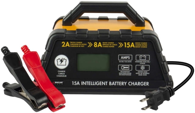 Wagan Tech 15A Intelligent Battery Charger Yellow One Size